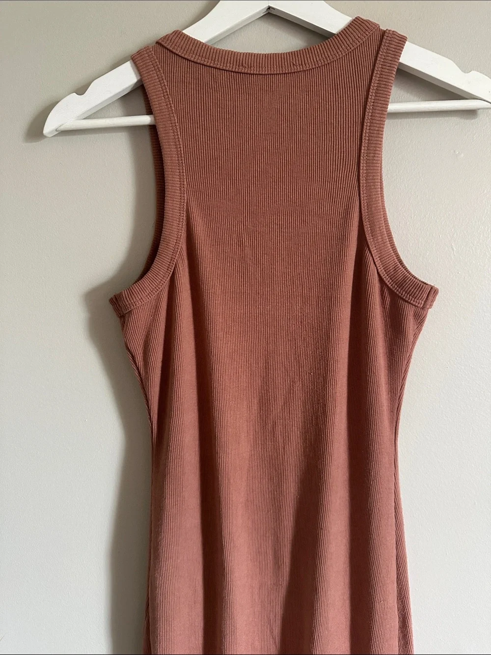 Sleeveless super stretchy Ribbed Midi Dress in Dusty Rose - Picture 9 of 9